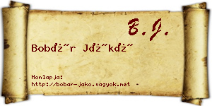 Bobár Jákó névjegykártya